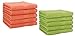Produktbild Betz 10 Stück Gästehandtücher Premium 100% Baumwolle Gästetuch Set 30x50 cm blutorange und avocadogrün
