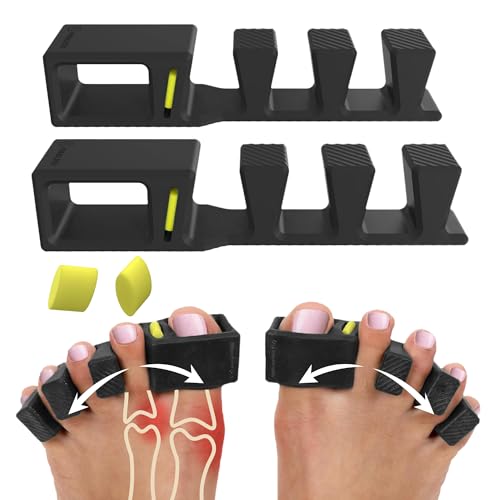 APEX Adjustable Toe Separators, Spreaders, 2 Pairs, S/M, Large, Black