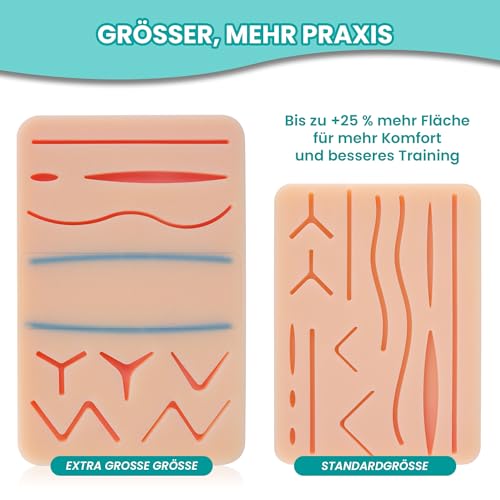 Dimedsion Chirurgisches Nahtset mit Venen und Freischnittbereich | Suture Practice Kit für das Üben von Nahttechniken, Nähset Medizin, Chirurgische Instrumente, Nahtset Übung Medizin, Suture Kit