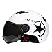 Motorrad Half Helm Flip-Up Visor Helm Open Face Crash Helm Mit Visier Weiß Jet Helm Für Elektroroller Erwachsene Männer Frauen