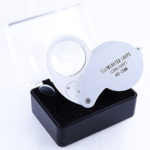 Lupa Ojo 40x de Precisión para Relojero/Joyero con LED, 40 Aumentos y 25mm de Diámetro