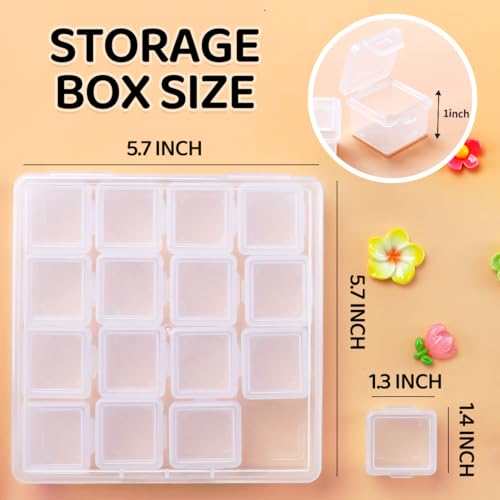 Image of Eppingwin 16 Grids Bead Organizer, Craft Organizers and Storage, Acrylic Organizers, Plastic Bead Organizer Box for Crafts Organizing Storing