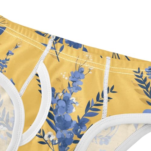 KLL French Farmhouse Yellow Blue Baby Boys Cotton Briefs Breathable Children Undies4