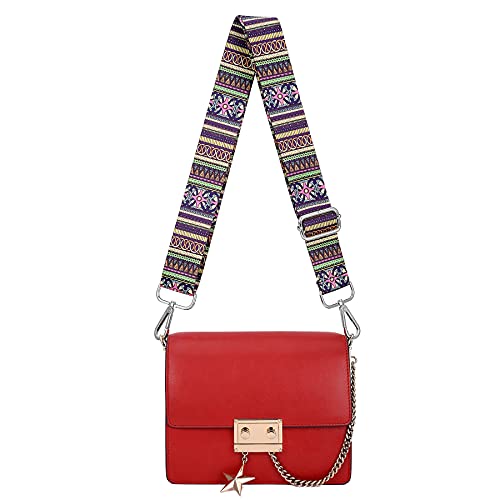 Image of Silvery Buckles Wide Shoulder Strap Adjustable Replacement Belt Crossbody Canvas Bag Handbag