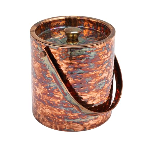 Creative Co-Op 3-Quart Hammered Oxidized Stainless Steel Ice Bucket, Copper Finish