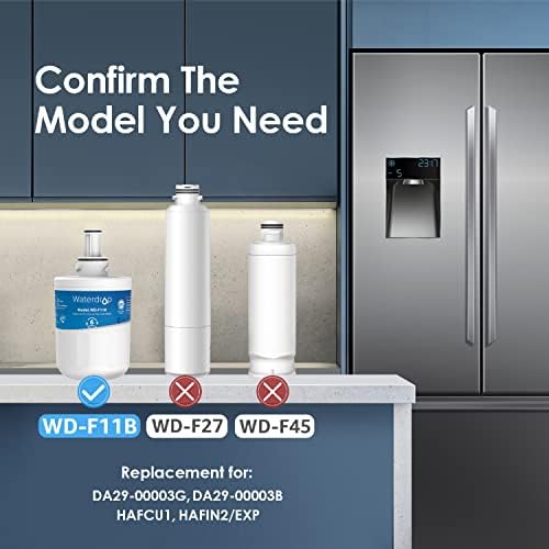 Waterdrop DA29-00003G Fridge Water Filter, Compatible with Samsung Aqua Pure Plus DA29-00003G DA29-00003B DA97-06317A DA61-00159A HAFCU1/XAA HAFIN2/EXP APP100 WF289, Package May Vary (3)