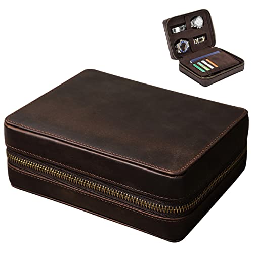 Organisateur de cuir de haute qualité, boîte de rangement élégante et étui de voyage raffiné