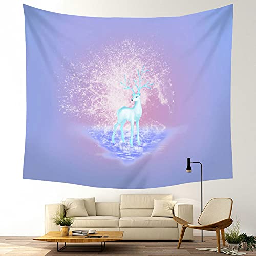 Tapiz de pared de alce KnSam para decorar tu salón con tonos lila de 150x150 cm 3