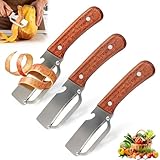 3 Pcs Peeler With Wooden Handle, Bottle Opener, Vegetable Fruit Skin Peeling, Stainless Steel Blade Kitchen Tool
