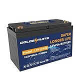 GOLDENMATE 12V 100Ah Group 31 Lithium Battery Pro, Up to 15000 Cycles Rechargeable LiFePO4 Battery, Built-in BMS, Perfect for RV, Solar, Fish Finder, Trolling Motor, Off Grid Applications