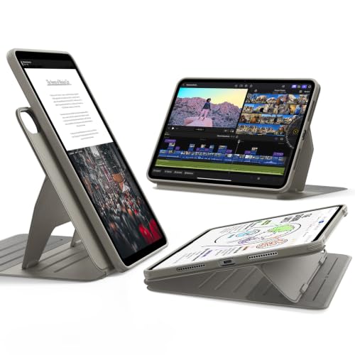 Image of ESR for iPad A16 Case, iPad 11th /10th Generation Case (2025 /2022), Removable Magnetic Cover with Pencil Charging & Storage, Adjustable Portrait /Landscape Stand, 9 Standing Angles, Titanium