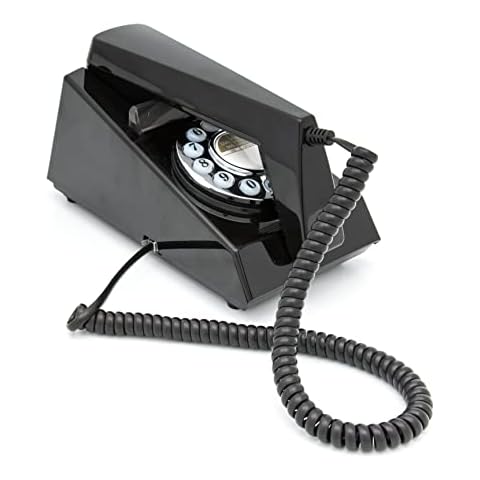 GPO Trim Phone, Push Button Retro Landline Corded Telephone, Authentic Bell Ring for Home, Hotels-(Black) Cover