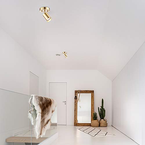 GLOBE Electric 1-Light Track Spotlight, Matte Brass, Pivoting Head, Dimmable, Modern Glam, 59765