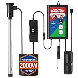 2000W Immersion Water Heater with GFCI & Thermostat | Fast-Heating Portable Pool Heater for Above Ground...