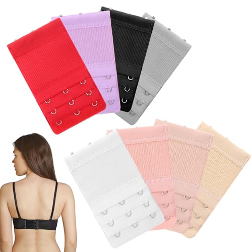 cobee 16 Pcs Bra Extender 3 Hook, Adjustable Bra Extender 3 Hooks Stretchy Bras Extension Strap Comfortable Bras Band Hooks Replacement for Women(8 Colors, 3.8