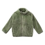 [Ｋａｙｉｙａｓｕ] ボア ジャケット キッズ フリース 女の子 男の子 アウター コート ジュニア ボーイズ もこもこ ガールズ 子供 春 秋 冬 通学 通園 100-180 親子服 (グリーン, 160)