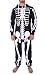 Produktbild NOROZE Herren Unisex Halloween Skelett All in One Onesie Jumpsuit Overall (XL, Schwarz)
