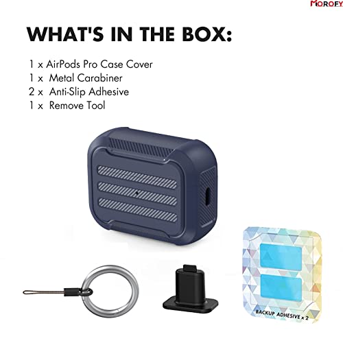 Image of Rugged Hard Shell Case Compatible with Airpods Pro 2 Case Cover, TPU+Aluminum Protective Cover Shockproof for Pro 2nd Gen Case (2022) (Blue)