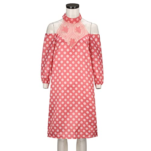 Foghorn Pretty In Pink Andie Walsh Cosplay Costume 80S Women Girls Andie Movie Prom Dress Satin Polka Dot Dress Outfit For Halloween (M) #TOP3