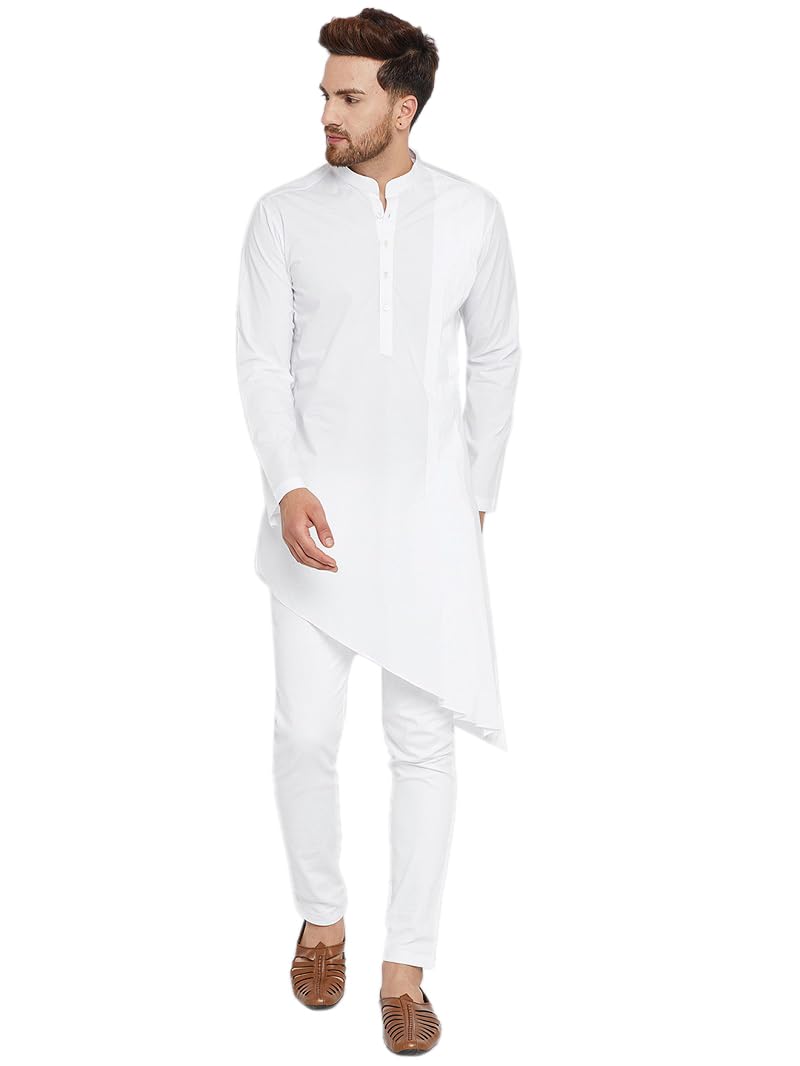 See Designs Men's Cotton Solid Regular Kurta_Sd-Mdwkt374L White