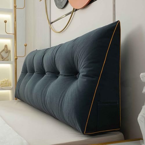 Coussin de soutien pour tete de lit grand format canape bleu roche 120cm