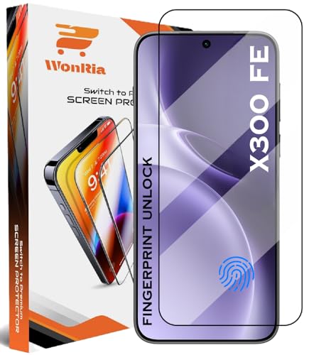 Image of WonRia Pack 1 - Tempered Glass for Vivo X300 FE 5G [1 Month Warranty] Edges to Edge 9H Hardness Screen Glass Protector with Easy Installation kit