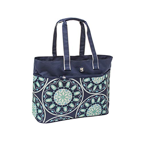 Geckobrands Oversized Beach Tote Bag, Blue Medallion - X-Large Pockets And Durable Arm Straps For Pool And Beach #TOP14