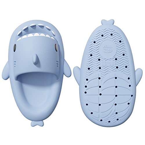 welltree Shark Slides for Women and Men Novelty Pillow Slippers Open Toe Shark Sandals Cushioned Cloud Slides4