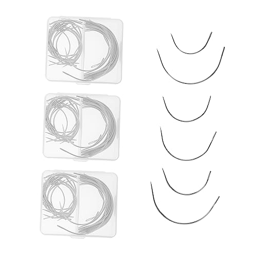 Holibanna 40Pcs Curved Needles for Hand Sewing Durable C Type Weaving Needles for Upholstery and Crafts for Embroidery and Repair Projects