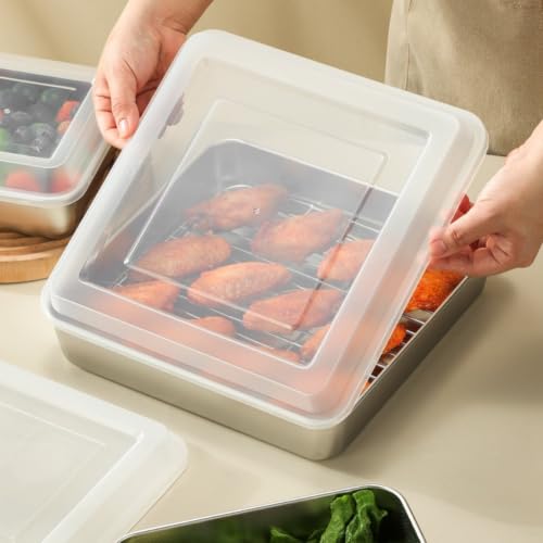Molde rectangular de acero inoxidable con tapa para evitar derrames en cajas de transporte 7