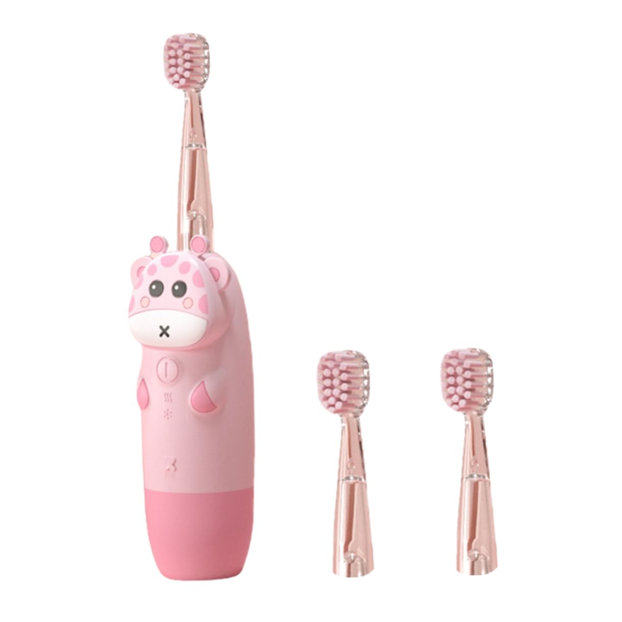 FRCOLOR Cepillo de Dientes Eléctrico Sónico para Niños con Ajuste de Ritmo y Diseño, Set de Silicona y Pc en Color Rosa Adecuado Cuidado Bucal Infantil