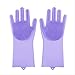 Produktbild Magische Waschhandschuhe, Silikon-Reinigungshandschuhe Küche Scrubber Gummi Handschuhe Haushaltsreinigungswerkzeug 31 * 12cm Lila