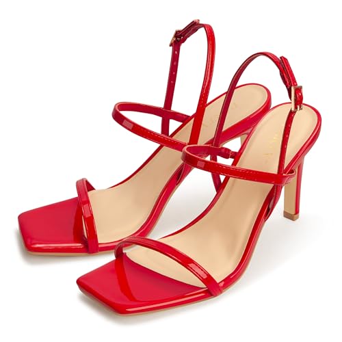 Image of Women's Strappy High Heeled Sandals Open Toe Ankle Strap heels Comfy Weddings Shoes