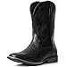 IUV Cowboy Boots For Men Western Ostrich Wide Durable Fashionable Embroidered Pull On Slip Resistant Assorted Colors Boots