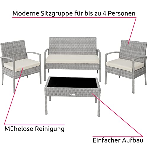 Rattan Gartenmöbel tectake Poly Rattan wetterfest