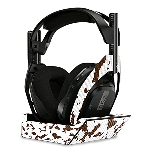 Image of MightySkins Carbon Fiber Skin Compatible with Astro A50 Wireless Headphones + Base Station (Gen 4) - Brown Cow | Protective, Durable Textured Carbon Fiber Finish | Easy to Apply | Made in The USA