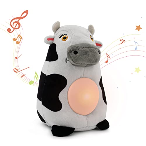TOYMAKER La Granja de Zenon Stuffed Animals Cow Plush La Vaca Lola Spanish Toys Baby for Babies Cow Toys 6 to 12 Months Crib Soother with Music and Lights for Birthday Christmas