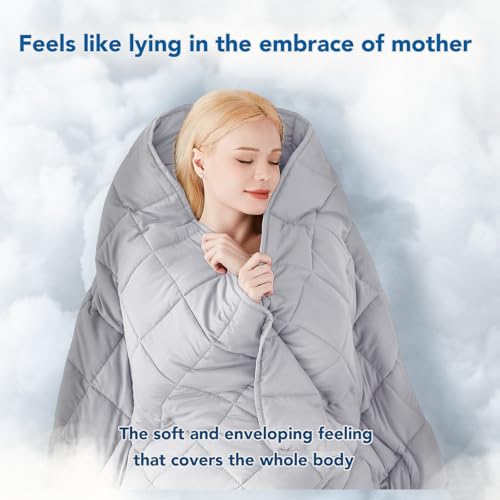 Topcee Weighted Blanket for Adults (15 lbs, 60" x 80") Queen Size Soft Cooling Heavy Blanket Sleeping, Apply to 130-160 lbs Body, Thick Breathable Blanket with Glass Bead, Easy Care