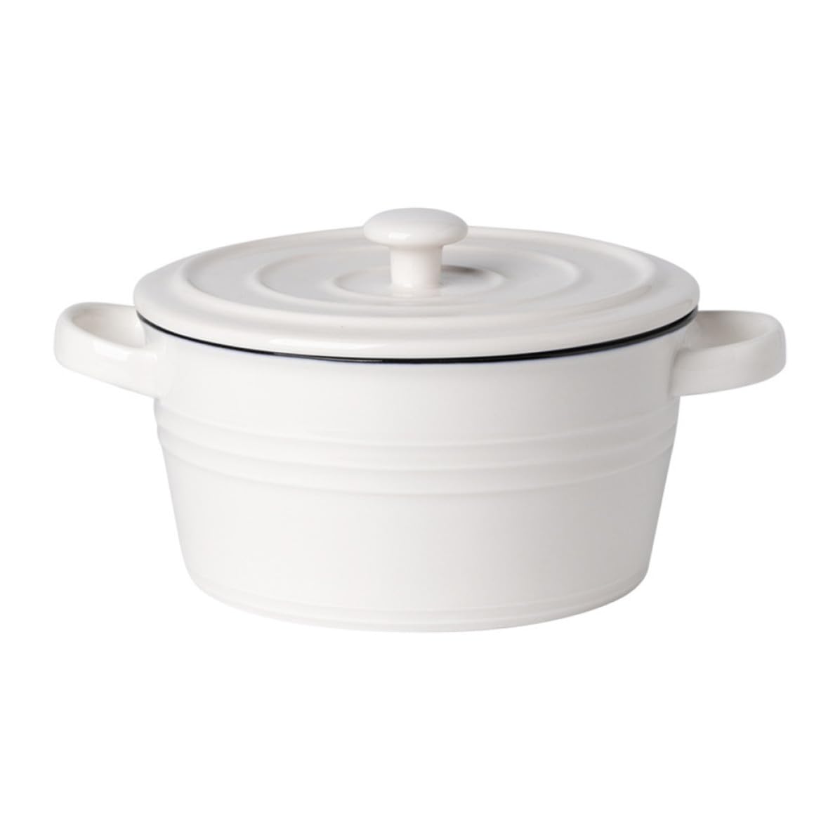 Happyyami Tazón de Cerámica Resistente al Calor y Ligero con Doble Asa y Tapa para Sopa Caliente Adecuado para Restaurante o Uso Doméstico