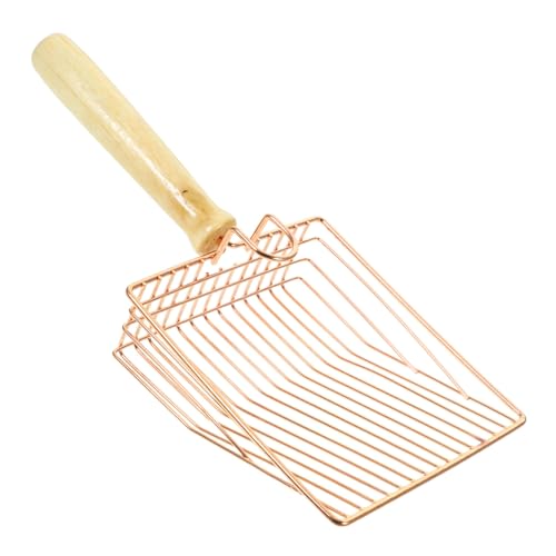 YARNOW Pala para Arena para Gatos de Acero Inoxidable Puntero de Gato Rueda de Gato Gatito petg Cat Pala de Arena para Gatos domésticos Pala portátil para Arena para Mascotas de Madera
