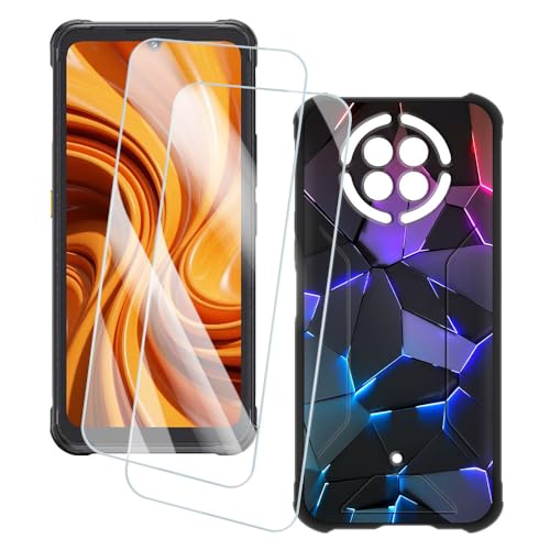 OAGELIM 2�Z�b�g �X�N���[���v���e�N�^�[ + �P�[�X Cubot Kingkong Ace 5 (6.75 �C���`) �Ƃ̌݊������� �A�[�e�B�X�e�B�b�N�J�X�^���v�����g�J�o�[�Ƌ����K���X�t�B���� �X�N���b�`�h�~ (�􂯖�)