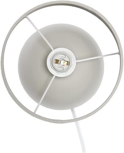 Miniatura 6 de Simple Designs LT2078-LWG - Lámpara de mesa pequeña de mediados de siglo, madera clara y gris claro