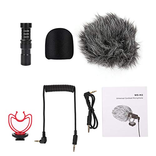 Micr�fono de c�mara Micr�fono de condensador port�til liviano con Windsheid Alta sensibilidad de alta salida con grabaci�n de bajo ruido con un micr�fono de montaje a prueba de golpes para videoc�mara
