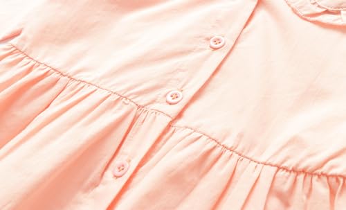 Image of Mud Kingdom Girls Blouse Shirts Spring Fall Long Sleeve Button-Down Top Ruffle Collar