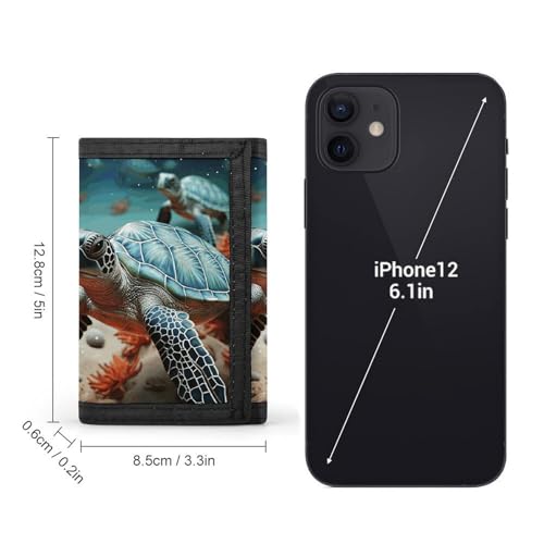 Turtle Starfish Trifold Wallet for Men - Money Clip Slim Wallets with Multiple Card Slots Minimalist Small Front Pocket Wallet for Everyday Carry2