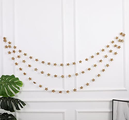 4 Pack Star Garland Recycled Books Vintage Pages Garland Newspaper Bunting Party Holiday Christmas Strand String Banner Wedding Decorate(Vintage) #TOP4