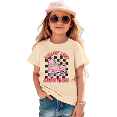 Image of SOFEON First Day of School Shirt for Girls Rollin' Into 1st /2nd /3rd Grade T-Shirt Back to School Skating Graphic Tees Tops