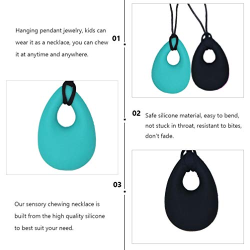 HEALLILY 2Pcs Colar de Mastigar Colar de Mordedor de Autismo para Bebôs Meninos Meninas Colar de Den