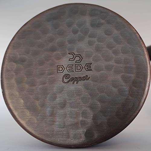 DEDE Copper-2020-IST Series (XLarge-16.9 floz)-Thickest Solid Copper Engraved Hammered Turkish Greek Arabic Coffee Pot with Wooden Handle, Stovetop Coffee Maker Cezve Jezve Jazva Ibrik Briki (Antique)