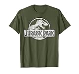 Jurassic Park White Distressed Circle Logo Graphic T-Shirt T-Shirt